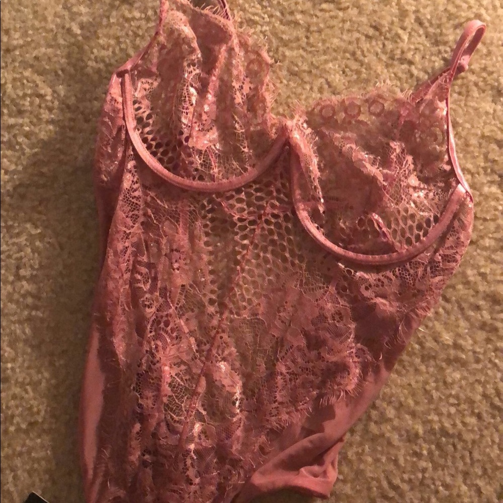 Pink Lace Bodysuit!